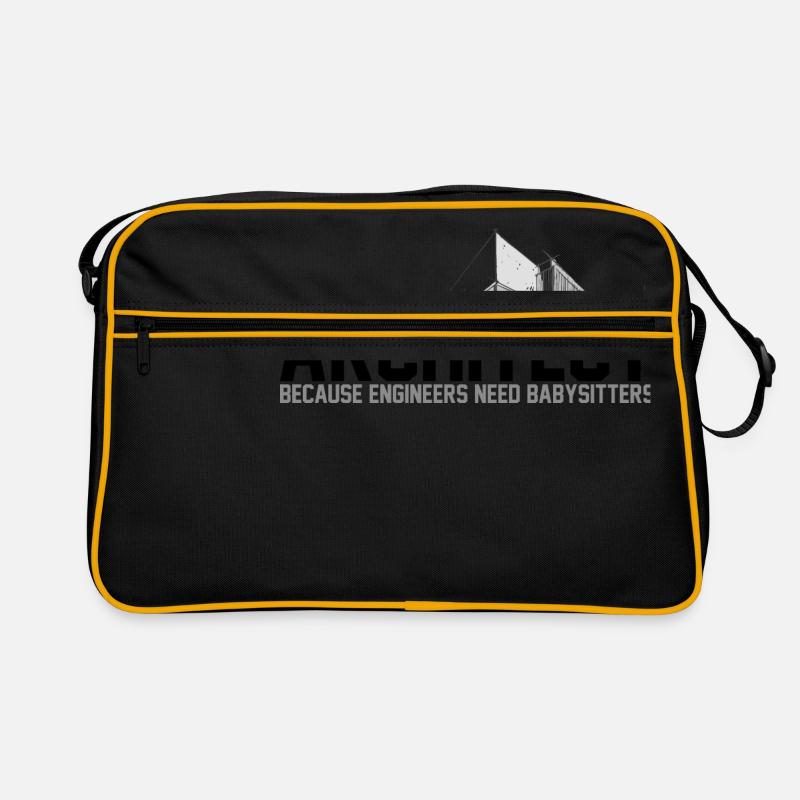 ARCHITECT BECAUSE ENGINEERS NEED BABYSITTERS - Retro Bag - black/gold