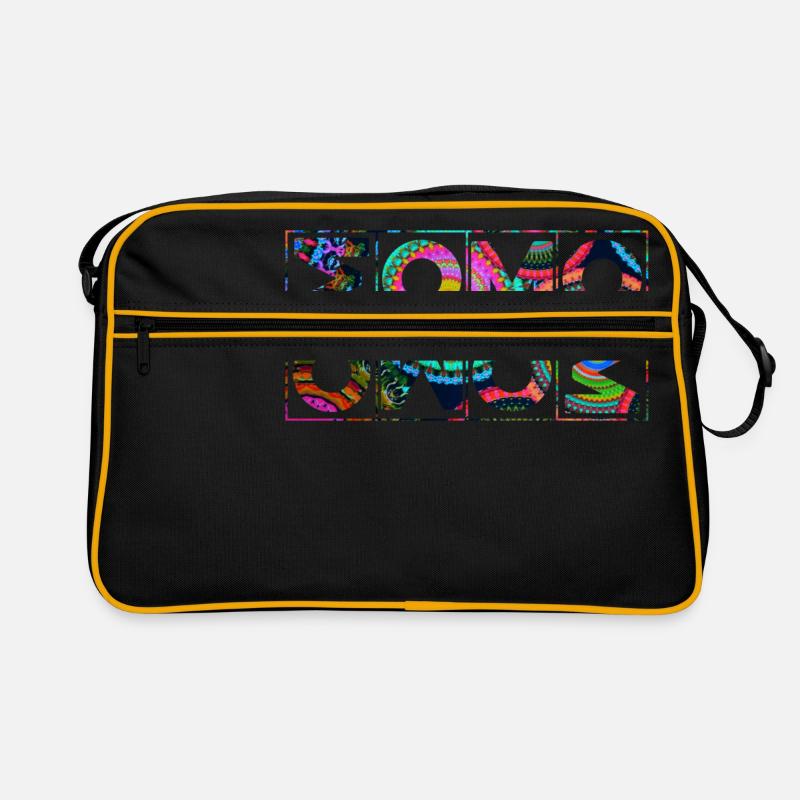 OM Mantra Mandala - Retro Tasche - Schwarz/Gold