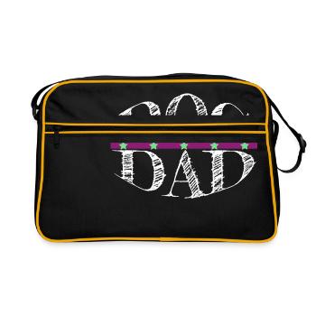 dog - dog dad - Retro Tasche - Schwarz/Gold - Vorne