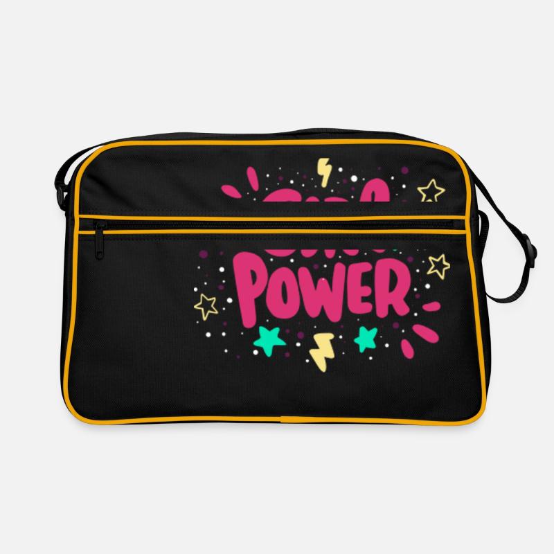 Frauenpower - Retro Tasche - Schwarz/Gold