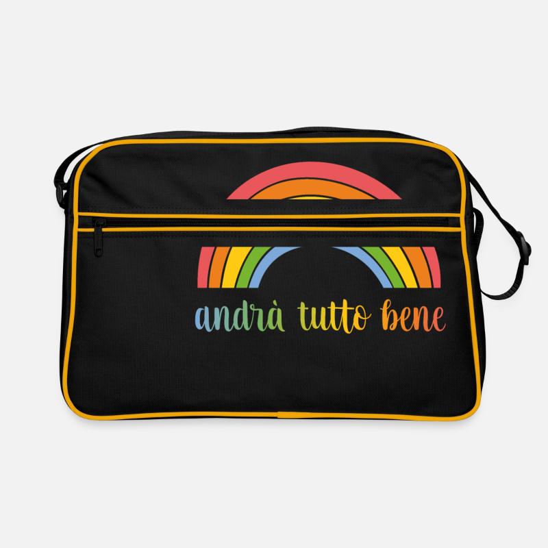 Italy hope Corona virus rainbow everything will Retro Bag