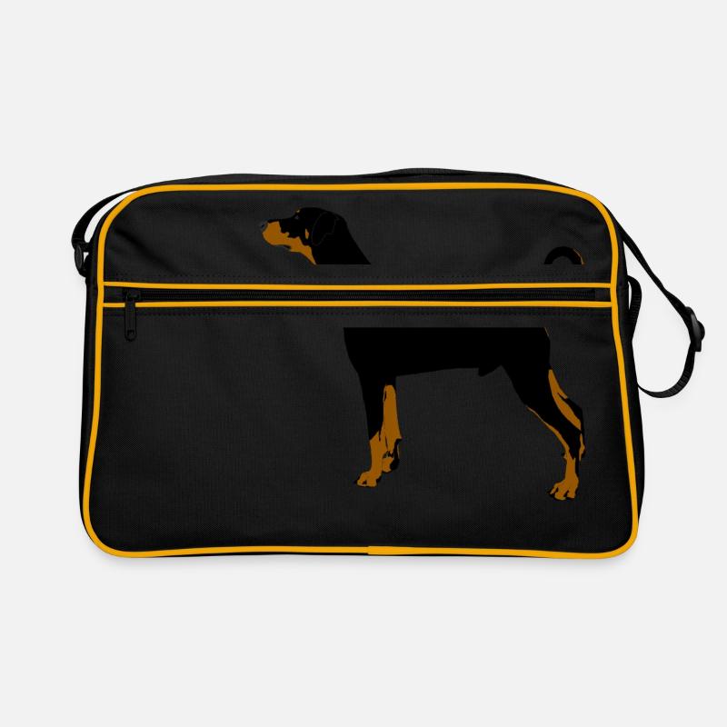 Dobermann - Retro Tasche - Schwarz/Gold