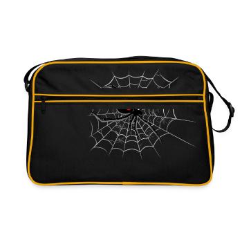 Araignée sur toile d'araignée - Sac Retro - noir/or - Devant