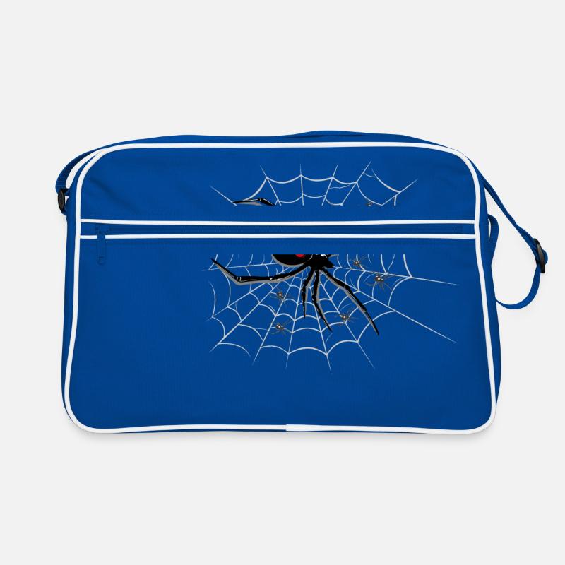 Spinne auf Spinnennetz Retro Tasche