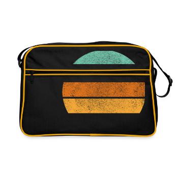 Fond arc-en-ciel rétro soleil coucher de soleil - Sac Retro - noir/or - Devant