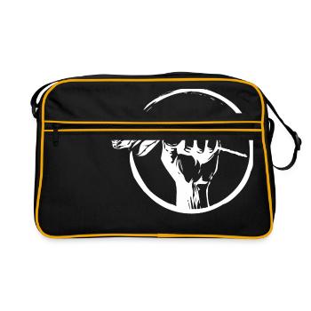 rose blanche - Sac Retro - noir/or - Devant