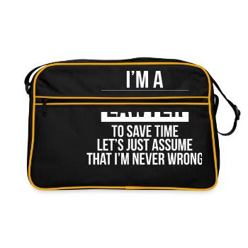 AVOCAT JAMAIS MAUVAIS W - Sac Retro - noir/or - Devant