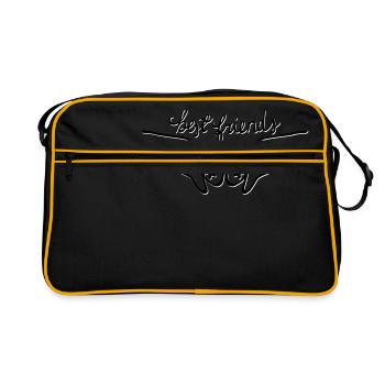 Hände beste Freunde, beste Freunde Grüße Fäuste - Retro Tasche - Schwarz/Gold - Vorne