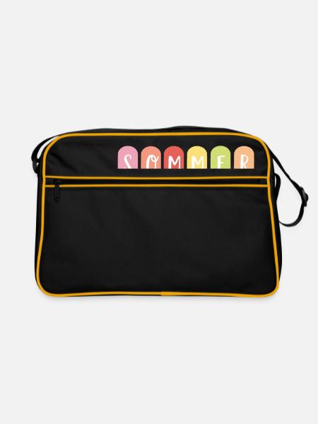 Sommer - Retro Tasche - Schwarz/Gold - Vorne