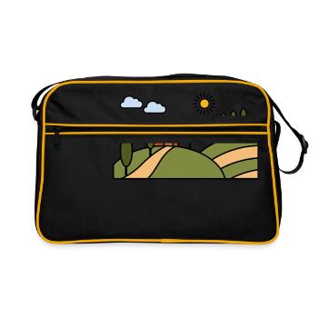 Paysage toscan - Sac Retro - noir/or - Devant