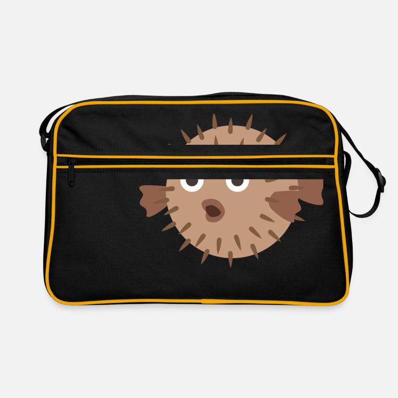 Kugelfisch - Retro Tasche - Schwarz/Gold