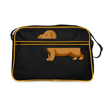 Dog dachshund - Retro Bag - black/gold - Front