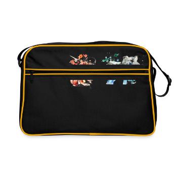 Monkey and elephant - Retro Bag - black/gold - Front
