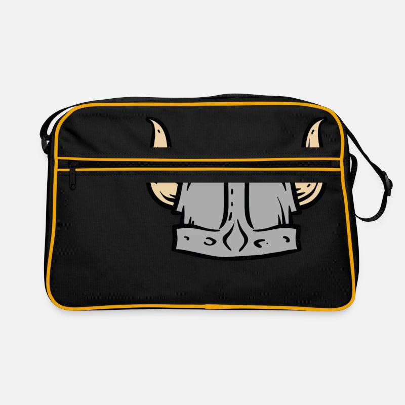 Wikinger Helm - Retro Tasche - Schwarz/Gold