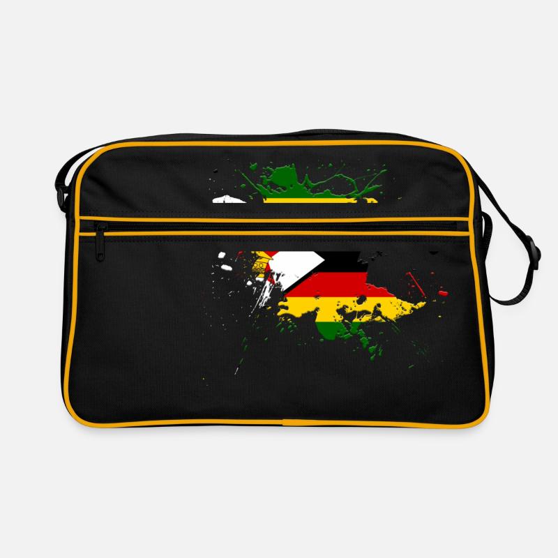 Drapeau du Zimbabwe comme une touche de couleur - Sac Retro - noir/or