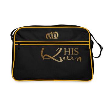 his queen - Retro Tasche - Schwarz/Gold - Vorne