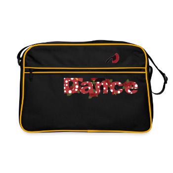 Flamenco-Sevillanas "tanzen" - Retro Tasche - Schwarz/Gold - Vorne