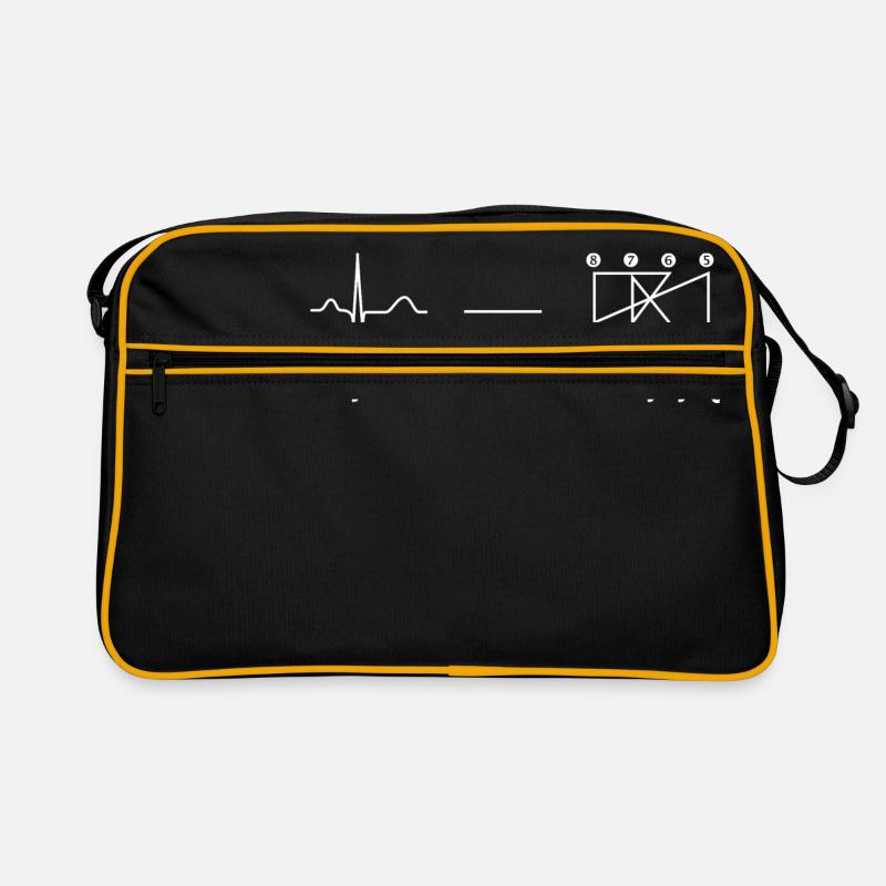 V8 engine Crossplain Heartbeat design - Retro Bag - black/gold