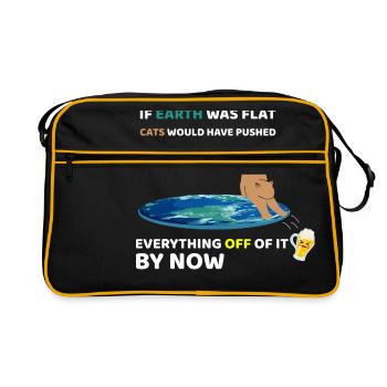 If the Earth was flat - Retro Bag - black/gold - Front