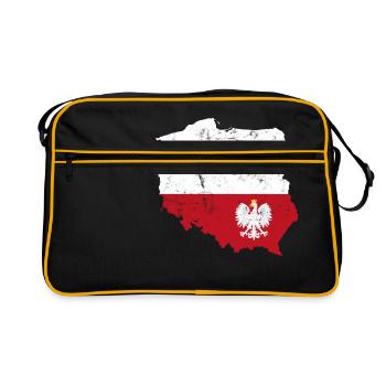 Pologne drapeau polonais aigle Polska cadeau - Sac Retro - noir/or - Devant