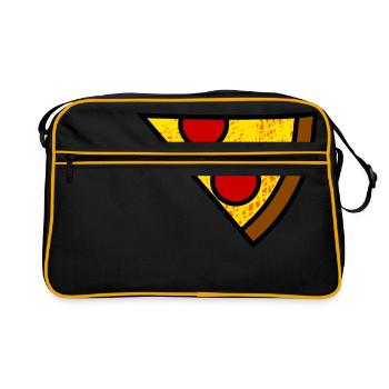 Pizza Vater Sohn Papa Tochter Partnerlook Teil 2 - Retro Tasche - Schwarz/Gold - Vorne