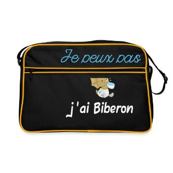 Je peux pas j'ai Biberon - Sac Retro - noir/or - Devant