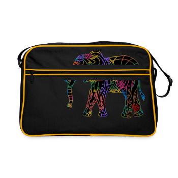 l'éléphant - Sac Retro - noir/or - Devant