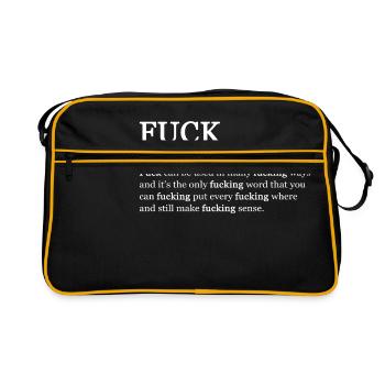 FUCK - definition of fuck - Retro Tasche - Schwarz/Gold - Vorne