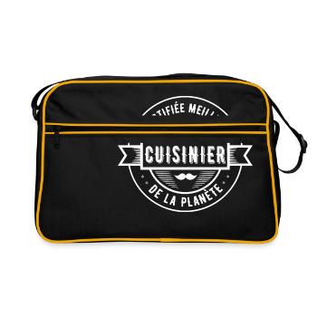 T shirt personnalisé Meilleur Cuisinier - Sac Retro - noir/or - Devant