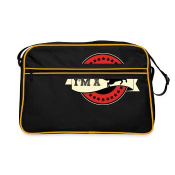 I'm a fox - Foxy lady - Clever fox - Brain Genius - Retro Tasche - Schwarz/Gold - Vorne
