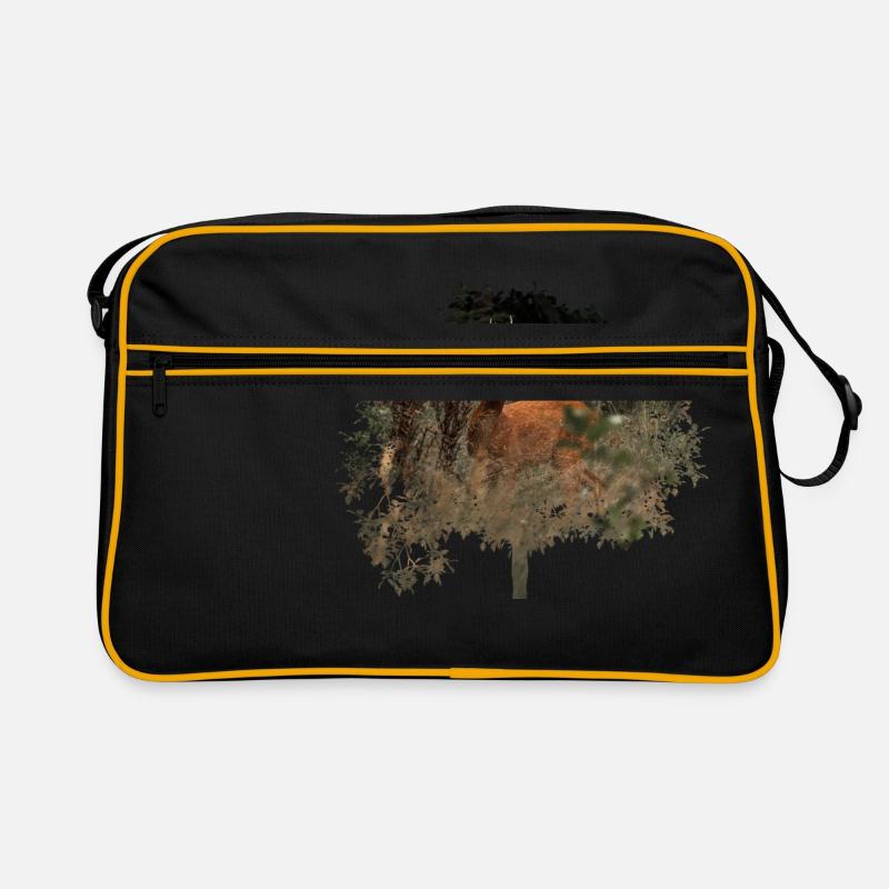 wunderschöner Rehbock im Wald Retro Tasche