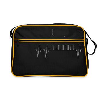 Berlin Skyline - Retro Tasche - Schwarz/Gold - Vorne