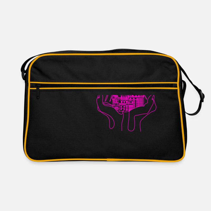 Stad Aachen, Dom, Lineart Retro Tasche