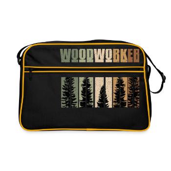 Wood forest tree lumberjack forest worker forest manager - Retro Bag - black/gold - Front