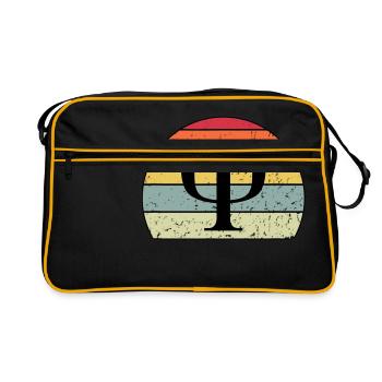 Détresse de symbole de psychologie - Sac Retro - noir/or - Devant