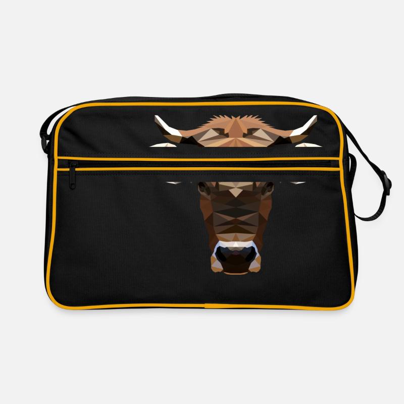 Kuh Polygon - Retro Tasche - Schwarz/Gold