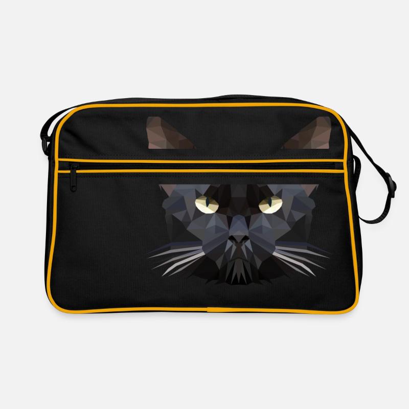 Cat head polygon cat Retro Bag