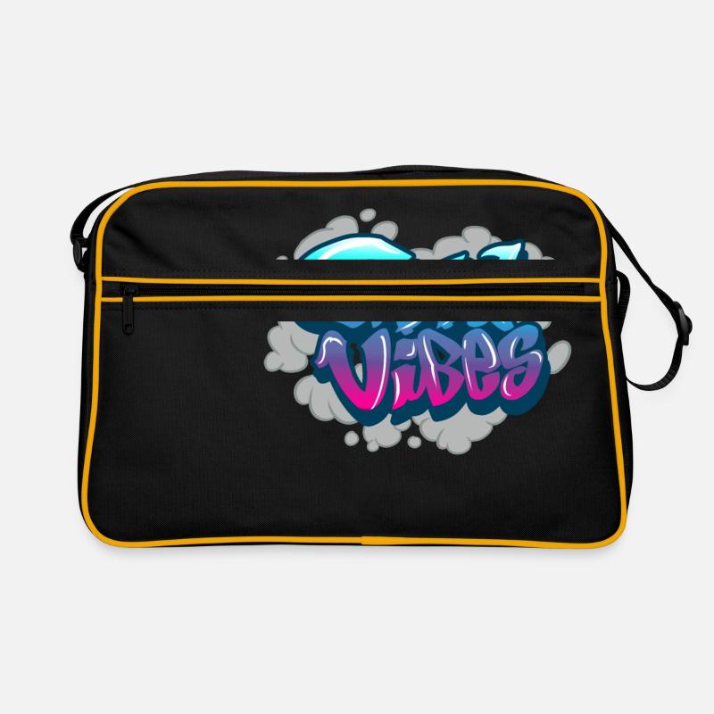 gute Vibes - Retro Tasche - Schwarz/Gold