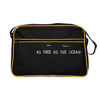 Aussi libre que l'océan, Meer, Spruch, Free, Wasser - Sac Retro - noir/or - Devant