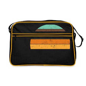 Retro Sunset Vintage Sonne Streifen Kreis - Retro Tasche - Schwarz/Gold - Vorne