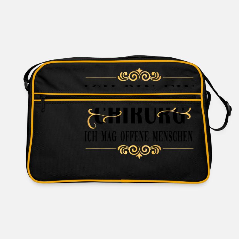 chirurg mag offene menschen schwarz gold pattern Retro Tasche
