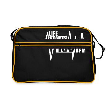 Life starts at 150 BPM - Retro Bag - black/gold - Front
