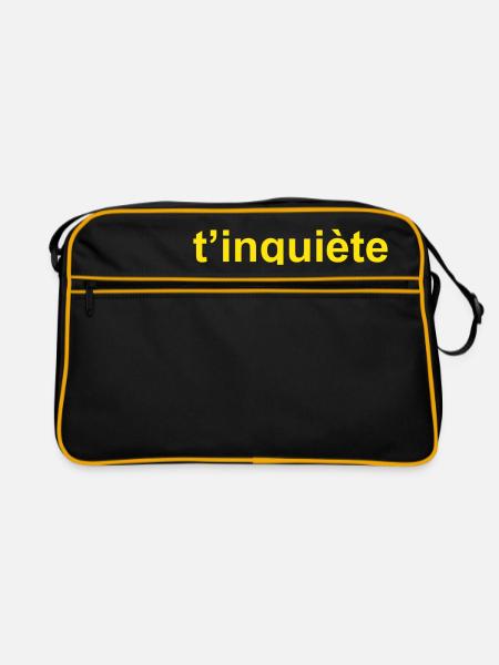 T'inquiète je gère humour cadeau anniversaire cool - Sac Retro - noir/or - Devant