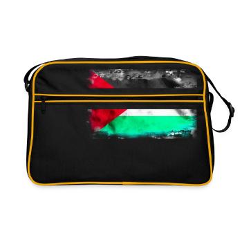Hintergrund mit der Flagge Palästinas - Retro Tasche - Schwarz/Gold - Vorne