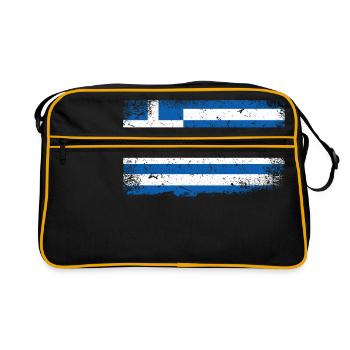 Drapeau de la grèce - Sac Retro - noir/or - Devant