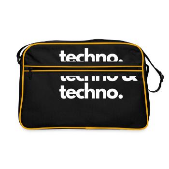 Techno, techno et techno - Sac Retro - noir/or - Devant