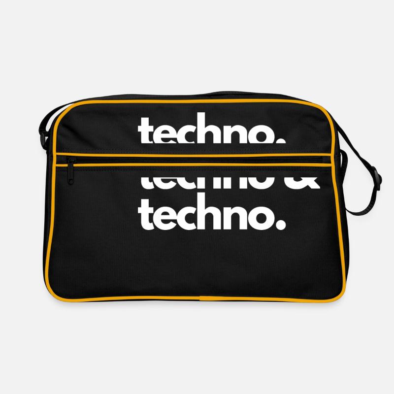 Techno, Techno & Techno - Retro Tasche - Schwarz/Gold