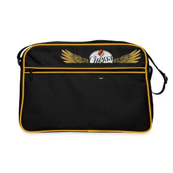 Chriss Lind Flügel - Retro Tasche - Schwarz/Gold - Vorne