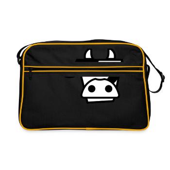 Cow | cute cow - Retro Bag - black/gold - Front
