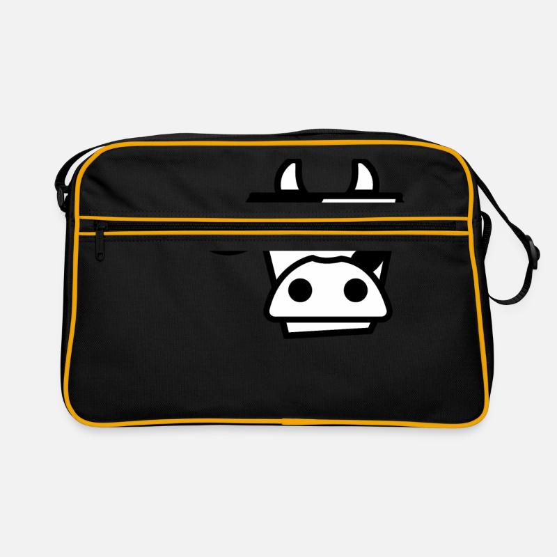 Kuh | cute cow - Retro Tasche - Schwarz/Gold